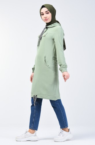 Hooded Sports Tunic 1405-04 Almond Green 1405-04