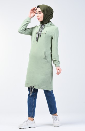 Hooded Sports Tunic 1405-04 Almond Green 1405-04