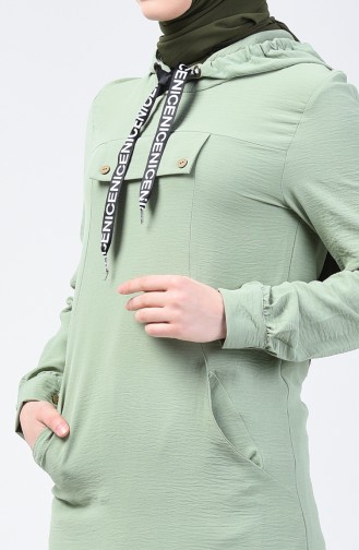 Hooded Sports Tunic 1405-04 Almond Green 1405-04