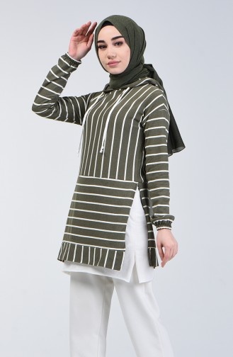 Çizgili Tunik 2310-03 Haki