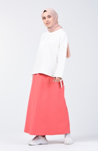 Beli Lastikli Etek 1429ETK-01 Nar Çiçeği