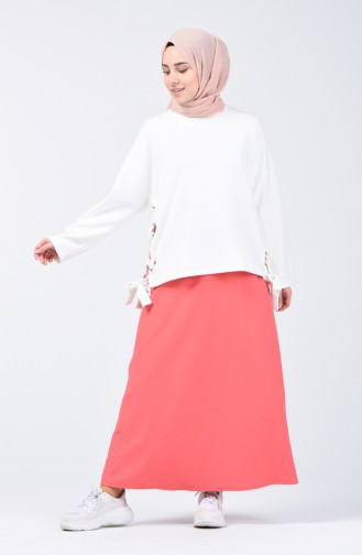 Elastic Waist Skirt Pomegranate Flower 1429ETK-01