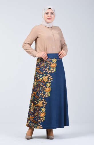 Decorated Skirt 1055-01 Indigo 1055-01