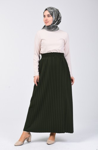 Pleated Skirt 0006-03 Khaki Green 0006-03