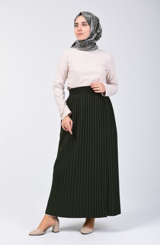 Pleated Skirt 0006-03 Khaki Green 0006-03