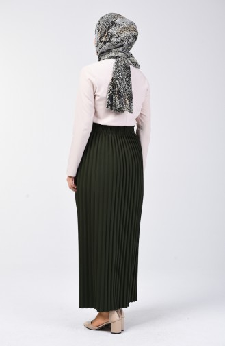 Pleated Skirt 0006-03 Khaki Green 0006-03