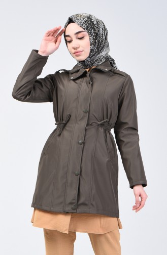 Trench Coat à Fermeture 1409-02 Khaki 1409-02