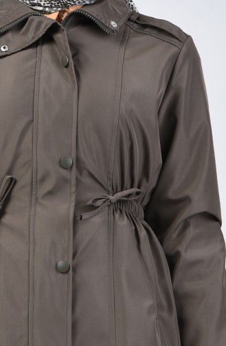 Zippered Trench Coat 1409-02 Khaki 1409-02