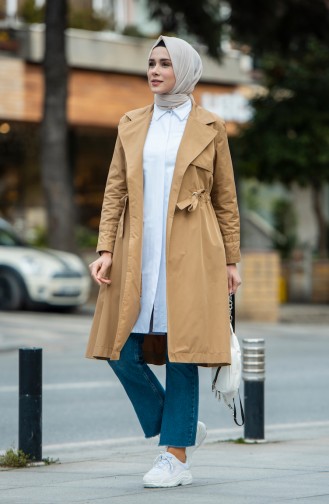 Caramel Trench Coats Models 1408-04