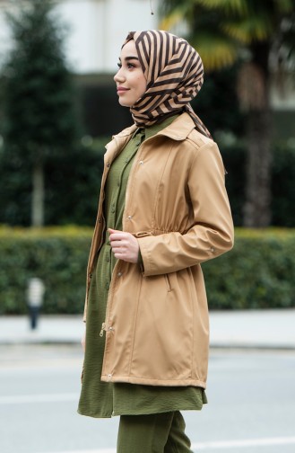 Zippered Trench Coat 1409-05 Caramel 1409-05