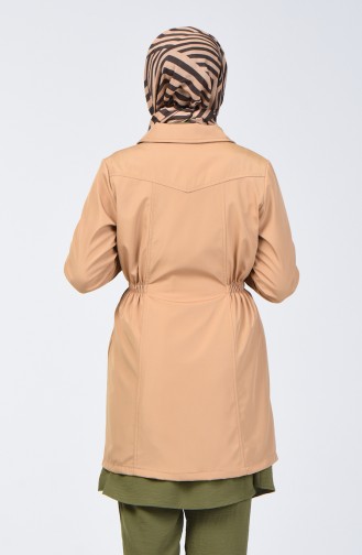 Zippered Trench Coat 1409-05 Caramel 1409-05