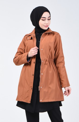 Zippered Trench Coat 1409-01 Brick Red 1409-01