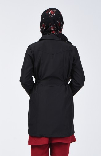 Trenchcoat mit Reissverschluss 1409-03 Schwarz 1409-03