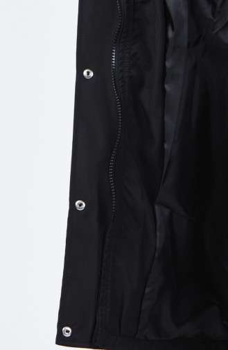 Zippered Trench Coat 1409-03 Black 1409-03