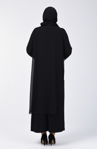 Black Hijab Evening Dress 3152-01