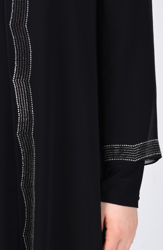 Black Hijab Evening Dress 3152-01