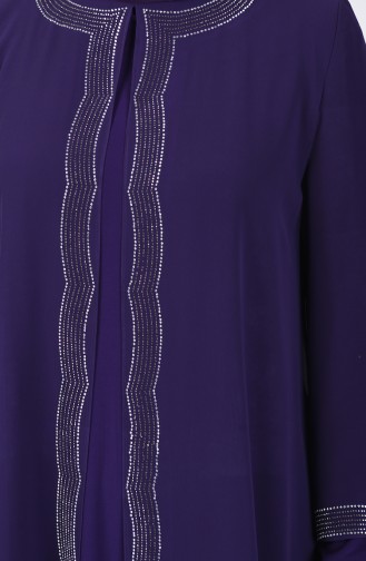 Purple Hijab Evening Dress 3152-03