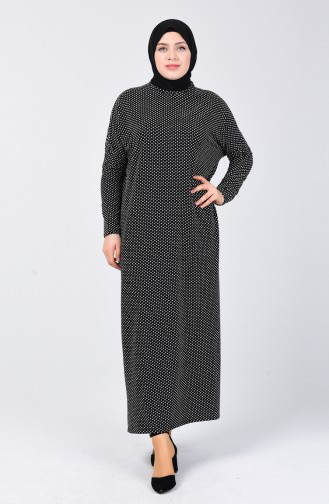Yarasa Kol Elbise 7998-03 Siyah