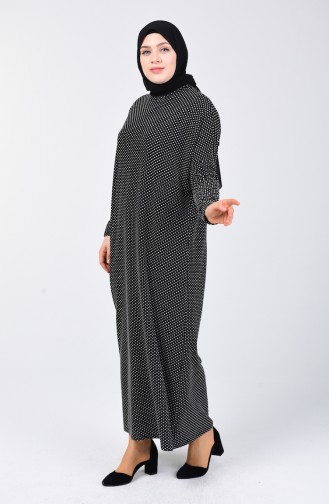 Yarasa Kol Elbise 7998-03 Siyah