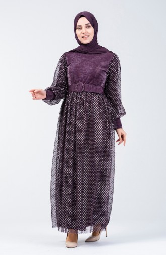Belted Glittered Dress 2003-01 Purple 2003-01