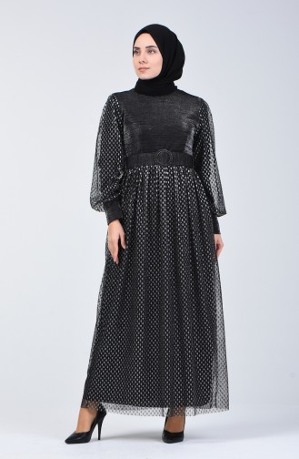 Belted Glittered Dress 2003-02 Black 2003-02