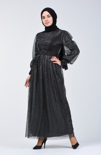 Belted Glittered Dress 2003-02 Black 2003-02