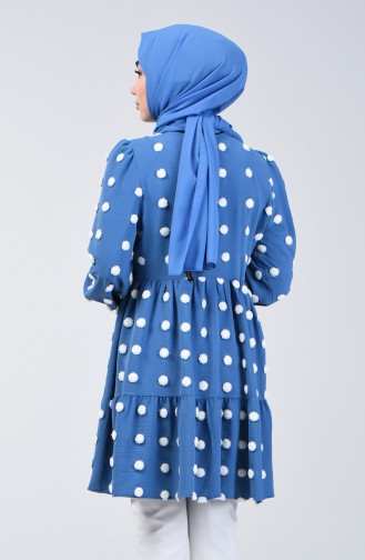 Polka Dot  Tunika aus Aerobin Stoff 1403-02 Blau 1403-02