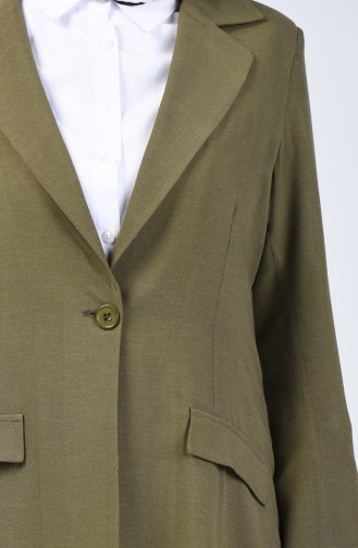 Veste Longue Col Croisé 0875-01 Khaki 0875-01