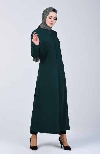 Abaya mit Reissverschluss 3053-02 Smaragdgrün 3053-02