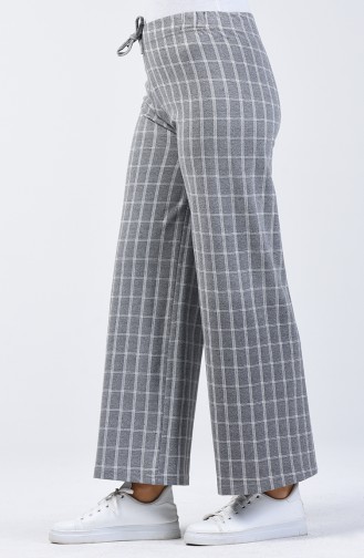 Two String Flared Trousers 8108B-07 Grey White 8108B-07