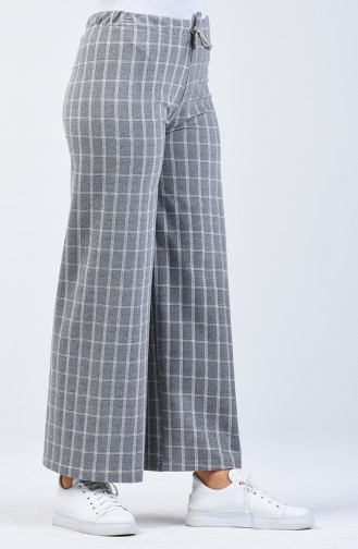 Two String Flared Trousers 8108B-07 Grey White 8108B-07