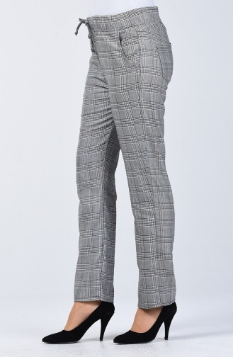 Pantalon D été à Motifs Carreaux 8006C-01 Gris 8006C-01