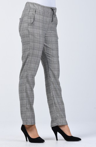 Pantalon D été à Motifs Carreaux 8006C-01 Gris 8006C-01