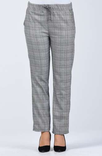 Pantalon D été à Motifs Carreaux 8006C-01 Gris 8006C-01