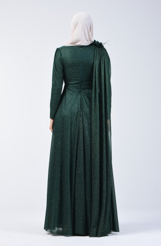 Silbernes Abendkleid 3050-01 Smaragdgrün 3050-01