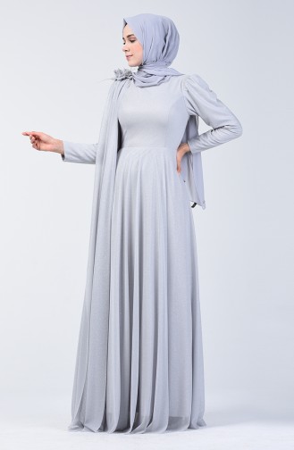 Silbernes Abendkleid 3050-04 Grau 3050-04