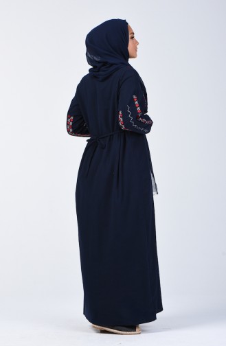 Dunkelblau Hijab Kleider 3030-02