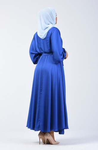 Bat Sleeve Belted Dress 5129-02 Saxe Blue 5129-02