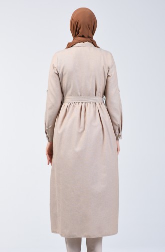 Buttoned Up Long Tunic 1307-01 Stone 1307-01