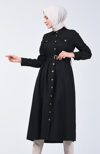 Buttoned Up Long Tunic 1307-05 Black 1307-05