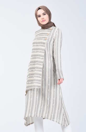 Simli Uzun Tunik 1093-01 Bej 1093-01