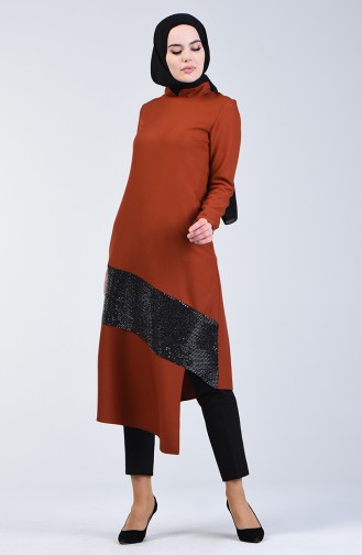 Spangled Long Tunic 5124-03 Tobacco 5124-03