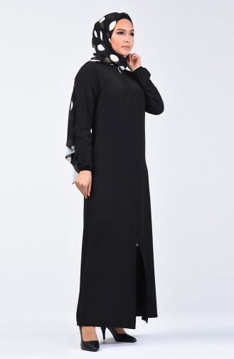 Zippered Abaya 4036-01 Black 4036-01