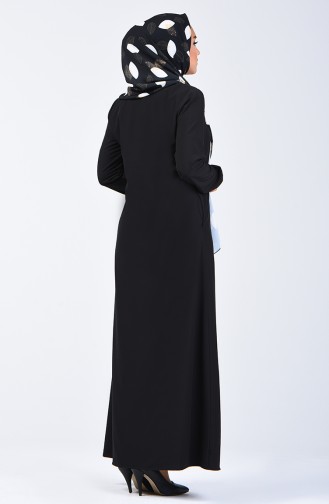 Zippered Abaya 4036-01 Black 4036-01