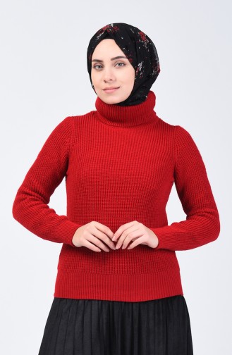 Knitwear Turtleneck Sweater 0512B-02 Claret Red 0512B-02