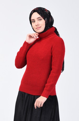 Knitwear Turtleneck Sweater 0512B-02 Claret Red 0512B-02