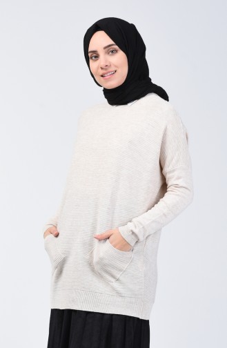 Trikot Pullover mit Tasche 0568-02 Beige 0568-02