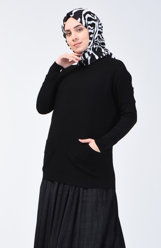 Knitwear Sweater with Pockets 0568-03 Black 0568-03
