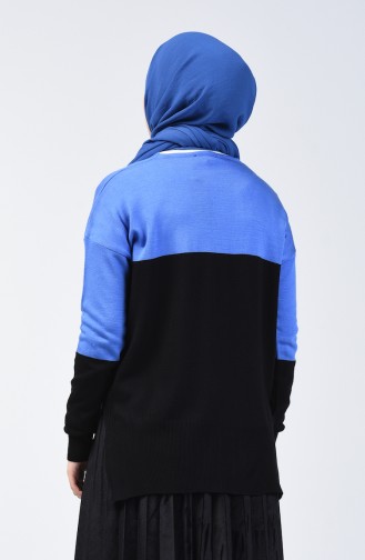 Trikot V Kragen Pullover 0569-01 Blau Schwarz 0569-01