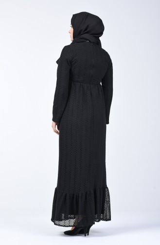 Spitzen Detailliertes Kleid 2008-02 Schwarz 2008-02